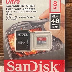 SanDisk 8GB Ultra MicroSDHC. UHS-I Card with Adapter